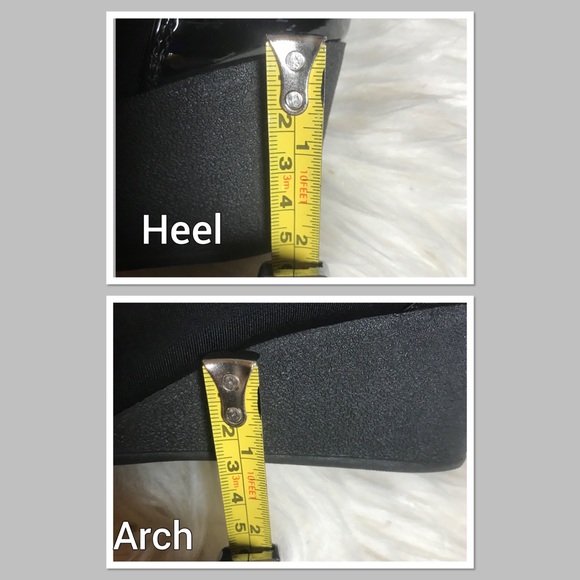 Black Wedge patent-leather, poly shoes. - Picture 5 of 6